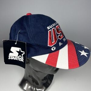 Vintage Starter 1996 Olympics Hat Snapback Atlanta Summer USA Games Flag NEW -b